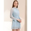Allegra K Women's Heart Bell Sleeve Elastic Waist Ruffled Chiffon Mini Dress - 4 of 4