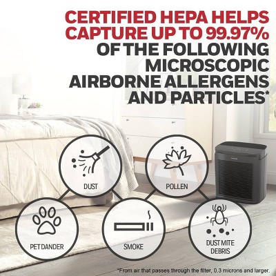 Honeywell Black HEPA Air Purifier for Medium-Large Rooms