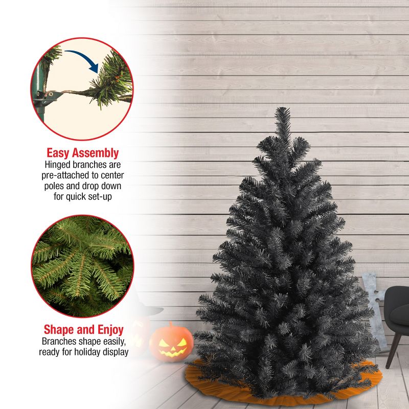 4.5' Unlit Black North Valley Spruce Artificial Christmas Tree - National Tree Company, 5 of 6