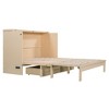 Whisen Modern Design Queen Size Murphy Bed Wall Bed, Folded into a Cabinet with Drawers and USB Ports - 3 of 4