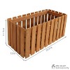 Sunnydaze Outdoor Rectangle Meranti Wood Picket Style Planter Box for Flowers, Herbs, Vegetables and Plants - 24" W - Brown - 3 of 4
