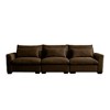 Corduroy Deep Seat 3-Seater Sofa with Wide Seat and 3 Waist Pillows for Living Room or Bedroom - 4 of 4