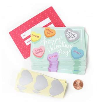 18ct Scratch Off Sweetheart Valentines Day Cards