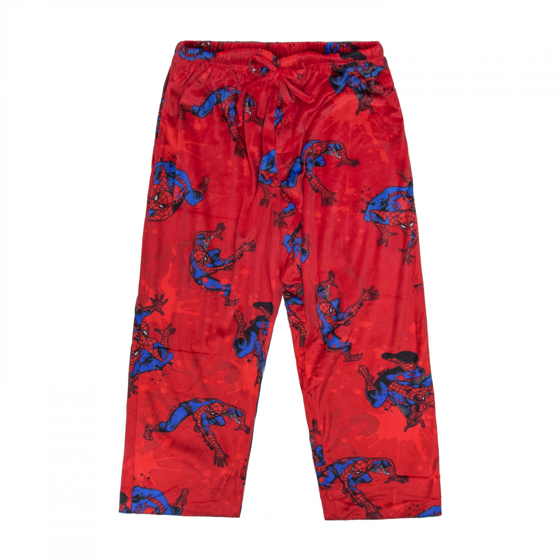 Mens Spider-Man Spidey Splats Fleece Sueded Sleep Pants - Large (36-38)