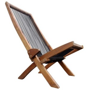 Okak Outdoor Lawn Chairs with Roping Backrest and Seat, Outdoor Chair with Foldable Design, Fire Pit Chairs for Backyard, Patio, Natural - 1 of 4