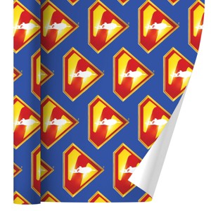 Superman Take Me Home Shield Gift Wrap 30" x 72" - 1 of 4