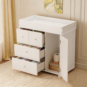 Modern Changing Table with Pad, 3-Drawer Nursery Dresser with Storage  Cabinet, Baby Diaper Changing Station for Kids' Rooms & Bedroom Furniture :  Target
