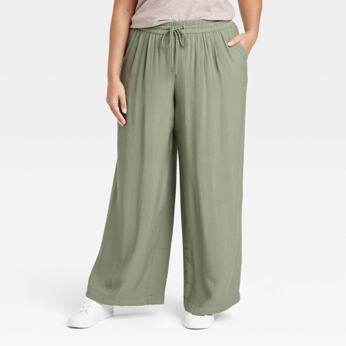 Women's High-Rise Wide Leg Pull-On Pants - A New Day™ - image 1 of 3