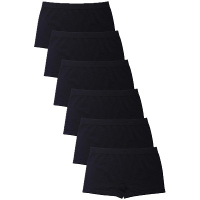 Women's Pack of 12 Black Seamless Boy Short Panties