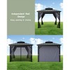 Outdoor Gazebo, Heavy Duty Hardtop Gazebo with Aluminum Frame, Double Roof Canopy, Curtains and Netting, Pergolas for Patios, Garden, Lawns - 4 of 4