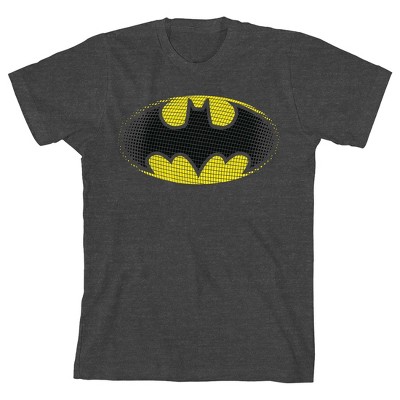 Batman Faded Logo Boy's Charcoal Heather T-shirt