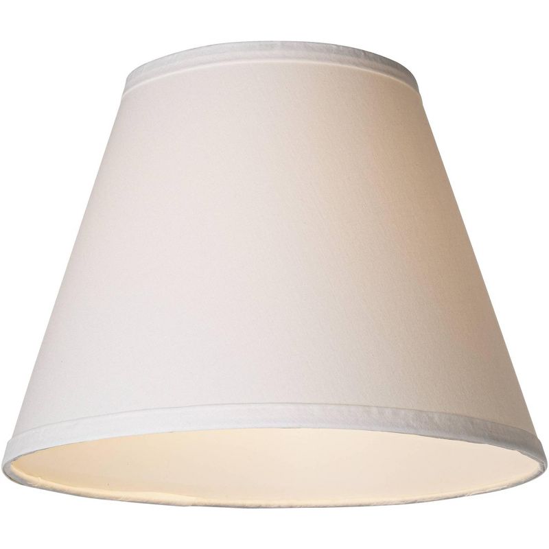Brentwood Off White Small Lamp Shade 6" Top x 11" Bottom x 8" High x 8.5" Slant (Spider) Replacement with Harp and Finial, 4 of 8