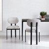 Set of 2 Dining Chairs, Upholstered Boucle Kitchen Chairs with Wing Back and Black Metal Legs, Comfy Accent Side Chairs for Dining Room or Kitchen - 2 of 4