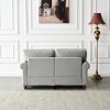 59.45" Linen Loveseat Sofa with Storage & Nailhead Trim - 4 of 4