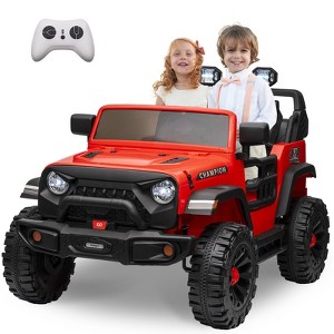 White 2-Seater Kids Ride on Car - 24v Electric Vehicle with 2.4g Parent Remote, 4 & 2x200w Motors | 20" Wide Adjustable Seat, LED Lights, Bluetooth | - 1 of 4