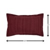 Set of 3 King Jullian Collection 100% Cotton Tufted Unique Luxurious Bold Stripes Design Bedspread Set Burgundy - Better Trends - 3 of 4