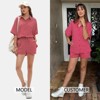 EXLURA Womens Summer 2 Piece Sets Casual Short Sleeve Striped Shirts Shorts Matching Sets Vacation Cruise Beach Outfits 2025 - 2 of 4