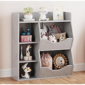 5-Cubby Bookshelf, Kids Toy Storage Organizer, Children's Toy Shelf, Wooden Storage Cabinet for Children's Room, School, Classroom - 1 of 4