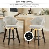 25" Swivel Wing Back Counter Bar Stools Set of 2 with Chenille Upholstery & Solid Wood Legs for Kitchen Island Dining Room-Baofuwish - 2 of 4