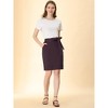 INSPIRE CHIC Women's Workwear Paperbag Elastic High Waist Pencil Mini Skirt - 3 of 4