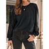 Womens Lace Long Sleeve Fall Shirts Casual Tops Crew Neck Business Fashion Outfits Clothes Knitted Blouses - 3 of 4