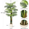 homfan 6/7FT Faux Tall Palm Tree, Triple Golden Cane Palm Trees,Large Artificial Tree Faux Plants with White Round Planter Pot Moss 1 Pack - 2 of 4