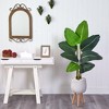 Nearly Natural 5-ft Travelers Palm Artificial Tree in White Planter with Stand - 3 of 4