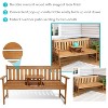 Sunnydaze Outdoor Meranti Wood with Teak Oil Finish 2-Person Bench Seat with Pop-Up Table - 60" - Brown - 2 of 4
