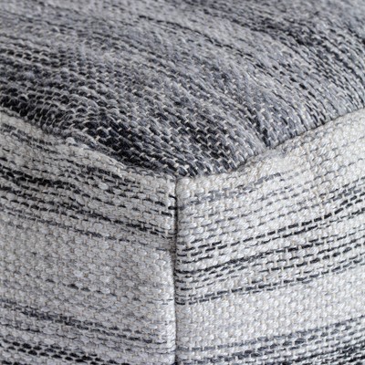 Caledonia Pouf Gray/Ivory - Anji Mountain: Handmade, Square, Unupholstered, Fair Trade Certified