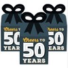Big Dot of Happiness Cheers and Beers to 50 Years - Square Favor Gift Boxes - 50th Birthday Party Bow Boxes - Set of 12 - 2 of 4