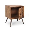 CAVINAS Modern Nightstand with 4 Solid Legs & Drawer, Mid-century Bedside Table, End Table for Bedroom, Brown - 4 of 4