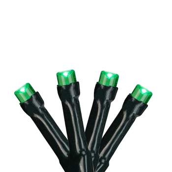 Northlight Battery Operated LED Christmas Lights - Green - 9.5' Black Wire - 20ct