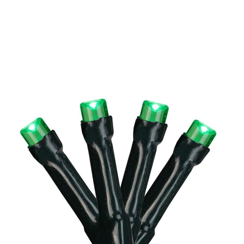Northlight Battery Operated LED Christmas Lights - Green - 9.5' Black Wire - 20ct, 1 of 4