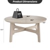 Kumasinova 39" Round Coffee Table with Cross Base,Minimalist Wood Center Table with Large Circular Top,Sturdy Side Table and End Table for Living Room - 2 of 4