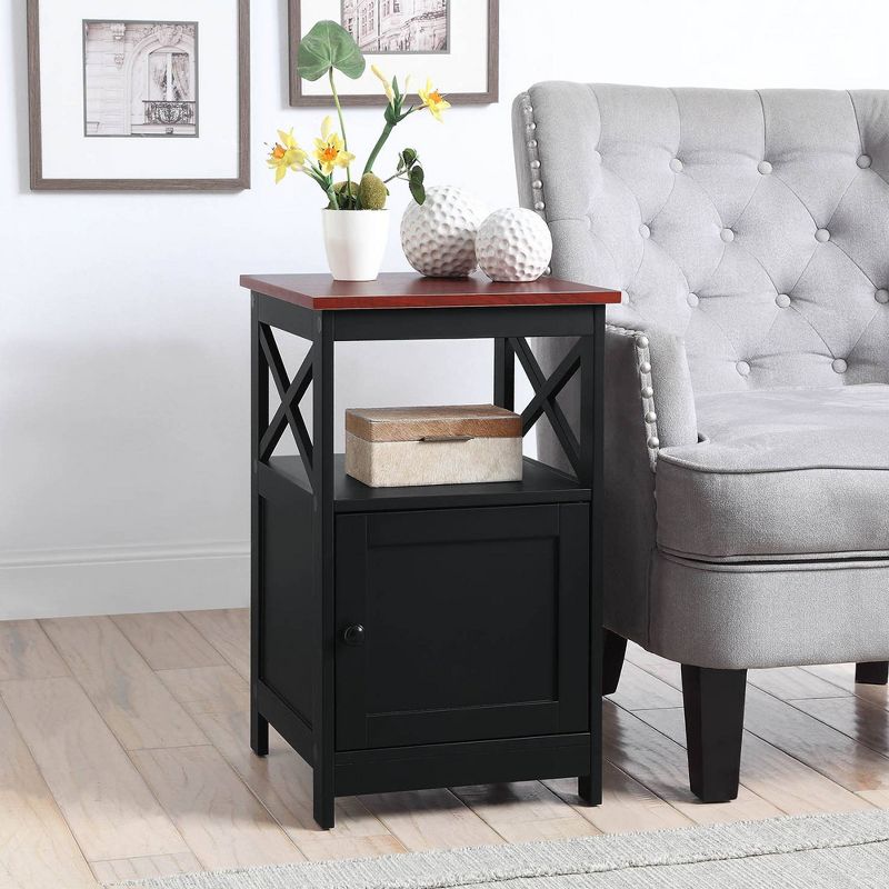 Oxford End Table with Storage Cabinet and Shelf - Breighton Home, 3 of 7