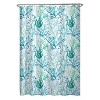 LunaLulinlk Coral Dream Fabric Shower Curtain, 70" x 72", Blue and Green - 3 of 4