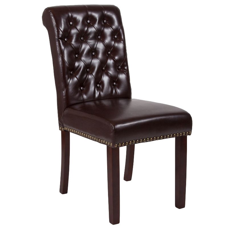 Merrick Lane Upholstered Parsons Chair with Nailhead Trim - Set of 4, 4 of 14