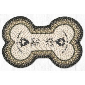Earth Rugs “Life is Better” Large Dog Bone Braided Pet Tread – Handcrafted Jute, 18" x 28" - 1 of 3