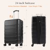 FURNIinspire Luggage Expandable Hardside Suitcase Carry On Luggage Checked Luggage, 24 Inch Rolling Luggage With TSA Lock, Black, 10.5"*15.5"*25" - 3 of 4