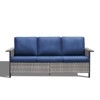 Buenhomino Wicker Outdoor Patio Sofa Patio Furniture Loveseat, All Weather Wicker 3-Seater Outdoor Furniture Sofa - 2 of 4