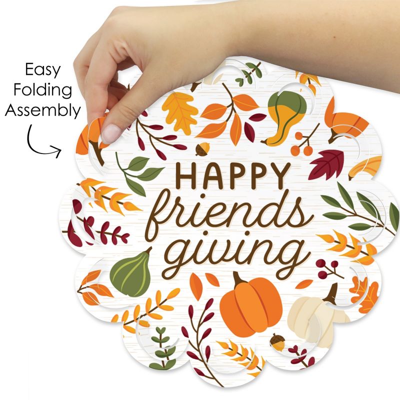 Big Dot of Happiness Fall Friends Thanksgiving - Friendsgiving Party Round Table Decorations - Paper Chargers - Place Setting For 12, 5 of 9