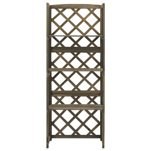 vidaXL Trellis Gray Solid fir wood 21.7x11.8x55.1 in Shelving Trellis - 1 of 4