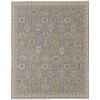 Gray and Ivory Wool Oriental Hand Knotted Area Rug With Fringe - 4 of 4