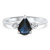 Pompeii3 1Ct Genuine Blue Sapphire & Diamond Engagement Anniversary Ring 10k Gold - 4 of 4