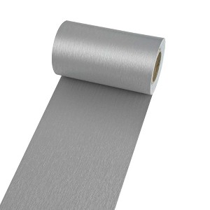 Metallic Gray Brushed Wallpaper Border Peel, Stick Vinyl Contact Paper Trim Modern Design for Bedroom, Accent Walls - 1 of 4