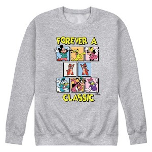 Men's - Disney - Mickey Minnie Goofy Donald Daisy Chip Dale Classic Graphic Fleece Sweatshirt - 1 of 4