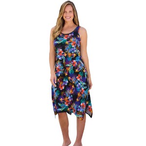 Swim 365 Women's Plus Size Sharktail Beach Cover Up - 1 of 4