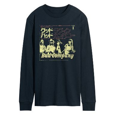 Men's Bad Company Japan Single Long Sleeve Graphic T-Shirt - Navy