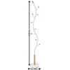 HDZNVF Metal Whtie and Oak Standing Coat Rack - 4 of 4