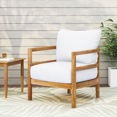 Sapphtopaz Wood Patio Dining Chairs Patio Chairs with Waterproof Thick Cushion Deep Seating for Garden, Patio, Lawn